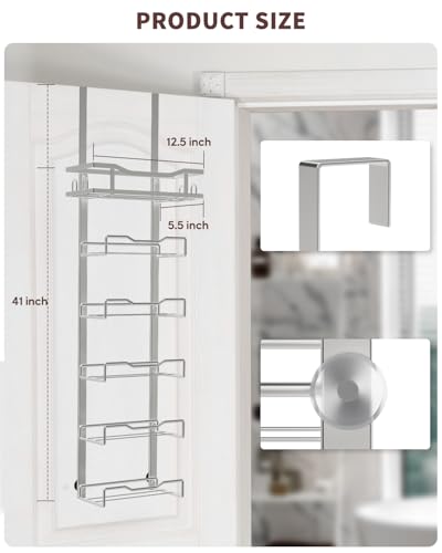 Hanging Towel Racks for Bathroom No Drill - Over T... (Silver | Metal)