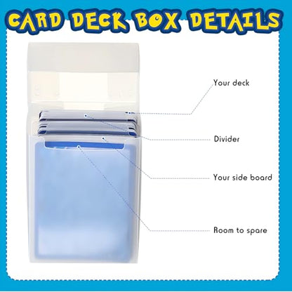 Frienda 32 Pack Deck Cards Boxes, Large Capacity with 64 Dividers, Fits 80+ Trading Card Storage Organizer Cases for Sports and Games