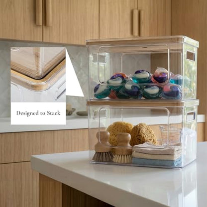 Trash Bag Dispenser Under Sink, 2 in 1 Garbage Bag Holder Dishwasher Pods Organizer for Kitchen Pantry Laundry Room