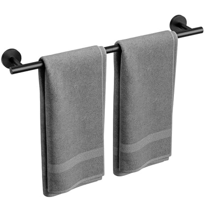 Matte Black Towel Bar, 24 Inch Bathroom Towel Rack | (Total Length 26-Inch), Towel Holder Wall Mounted, Thicken SUS304 Stainless Steel Towel Rod Modern Home Decor