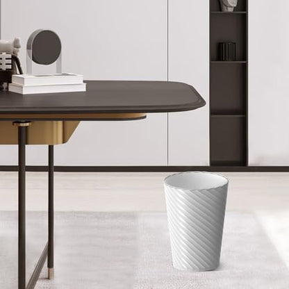 Lysam Bathroom Trash Can 3 Pack, 1.8 Gallon Small Trash Can with Trash Bags | Garbage Can for Bedroom Living Room, Open-Top|Sturdy Bin Indoor, Round Waste Basket for Office|Studio, Compact Spaces (White)