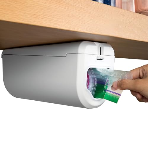 Under Cabinet Sandwich Bag Holder & Dispenser | Front-access Pull Dispensing, Plastic Bag Holder, Sandwich Bag Organizer, Baggie Holders and Organizers, Under Shelf Storage