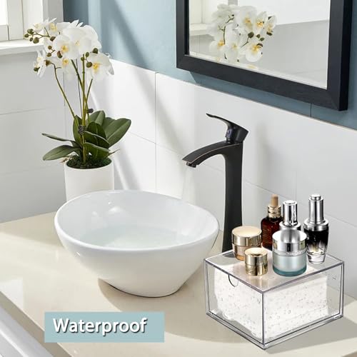 Sumnacon Disposable Face Towel Holder Clear Plastic Facial Towels Holder | Face Towels Case Organizer with Drawer Storage Compatible with Clean Skin Cluub Towel for Bathroom Vanity
