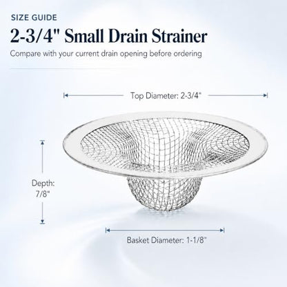 Kingrol 50 Pack 2-3/4 Inch Stainless Steel Sink Strainers, Small Mesh Drain Strainer Baskets for Kitchen Sink, Bathroom Sink, Bathtub, Laundry, Floor Drain and Utility Sink