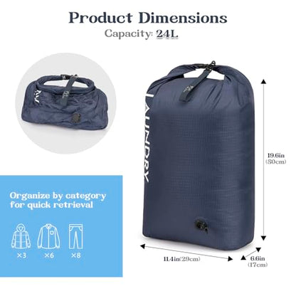 Travel Laundry Bag, Vacuum Compression Dirty Clothes Travel Bag | Waterproof Wet/Dry Space-Saving Laundry Storage Organizer, Smell Proof Storage Bag for Clothing, Swimming, Yoga, Gym, Camping
