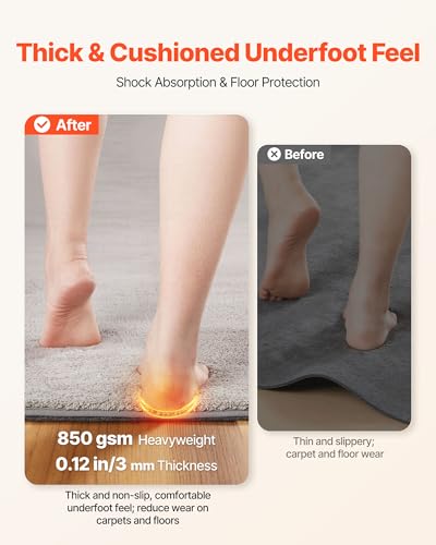 VEVOR Rug Pad 10 x 14 ft, Non-Slip Carpet Area Pad 0.12in Rug Mat Padding with Dual Surface Felt Cushion & Rubber Gripper, Hardwood Floor Protection for All Floors, Finishes, Keeps Carpets in Place