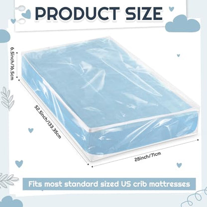 Colingmill 1 Pcs Crib Mattress Storage Bag with Zipper, 4+ Mil Clear Plastic Waterproof Crib Mattress Bag for Moving and Storage, 52.5x28x6.5 Inches