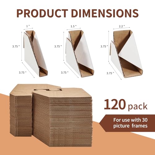 Mardili Adjustable Picture Frame Cardboard Corner Protectors for Shipping | 120 PACK Fit 1”,1.5” and 2.2” Frames, Corner Protectors for Shipping, Packaging Edge Protector, Cardboard Shipping Corners