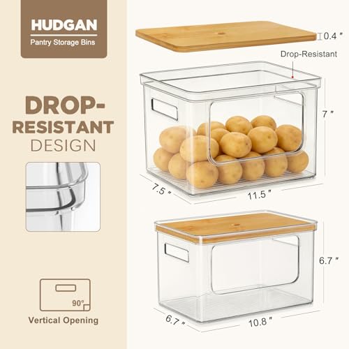 Potato and Onion Storage Bin for Pantry Organizers Straight Side, Stackable, 2 Set