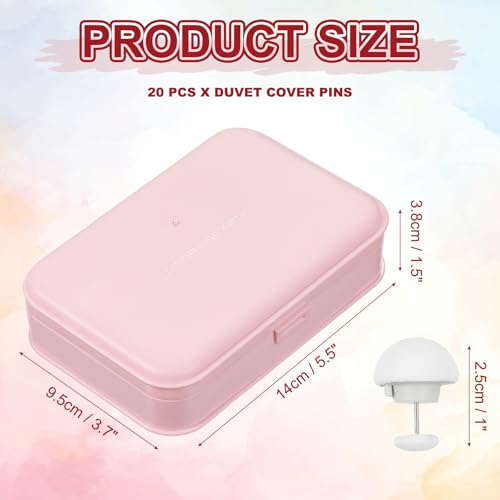 uxcell 20 Pcs Duvet Cover Pins to Hold Comforter Inside, Duvet Clips with Soft Fabric Material for Quilt Cushions Curtains, White (Mushroom)