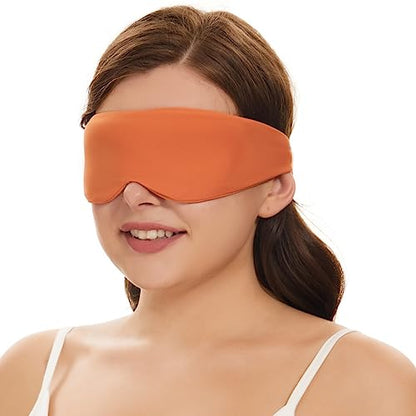 ALASKA BEAR Side Sleeper Sleep Mask, Patented, 100% Blackout, Tangerine | Cup-shaped Design, Zero Pressure, Ultra-soft fabric, Machine Washable, Ideal for Home & Travel