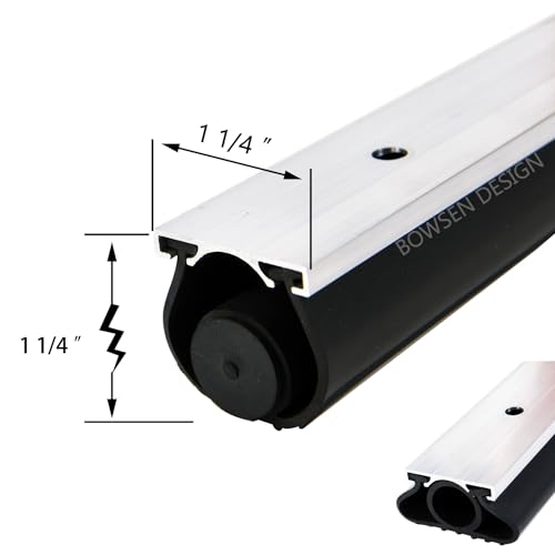 Heavy-Duty U+O Ring Universal Garage Door Bottom Seals Weatherstrip Rubber with Aluminum Track Retainer Kit (16 FT, 1-1/4" Width)