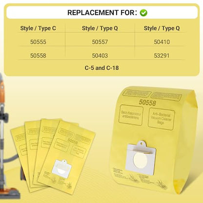 Vacuum Cleaner Bags Fit for Kenmore Canister Type C/Q 50555 50557 50558 and Type C-5, 10PCs By Improvedhand
