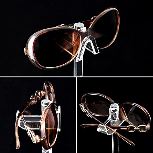 MOOCA 2-Piece Acrylic Eyewear Display Stand, Holds 10 Frames | Eyewear rack with oversized supports displays large sunglasses and eyeglasses for show,store,home and easy assemble.'