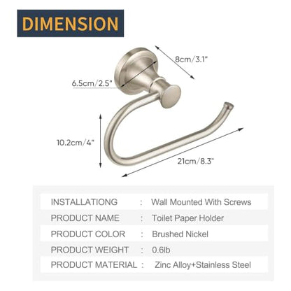 Toilet Paper Holder Wall Mount Bathroom Tissue Holder Brushed Nickel | Pivoting Tissue Roll Holder, High Quality Stainless Steel Hand Towel Ring Rustproof, Bathroom Accessories,Toilet Storage