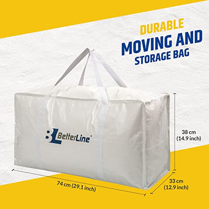 Heavy Duty Moving and Storage Bag,29"x13"x15" Inches Tote with Reinforced Handles,Holds up to 65 lbs.,Tear and Water Resistant,Multi-Purpose and Foldable Double Zipper Polypropylene Bag,Set of 2
