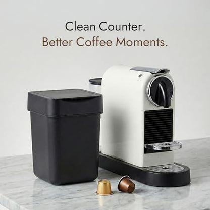 carrotez Coffee Bar Mini Trash Can, 0.5 Gal / 2L - Black | Countertop Waste Bin for Coffee Pods, Tea Bags, Desk, Vanity