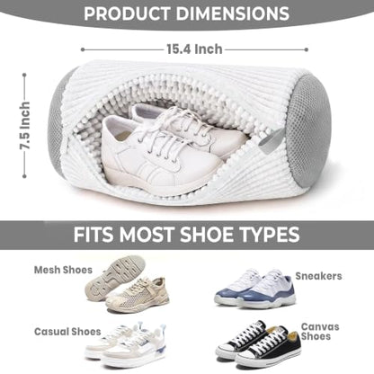 Shoe Washing Machine Bag 3PCS – Laundry Shoes Bag for Washer & Dryer | Reusable Shoe Cleaning Bag, 360° Deep Microfiber Clean,Self-Locking Zipper