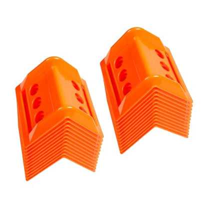 24 Pack 4" Flatbed Edge Protectors with Carrying Case, 4" Winch Ratchet Straps Plastic Corner Protectors for Flatbed Cargo Load (Orange)