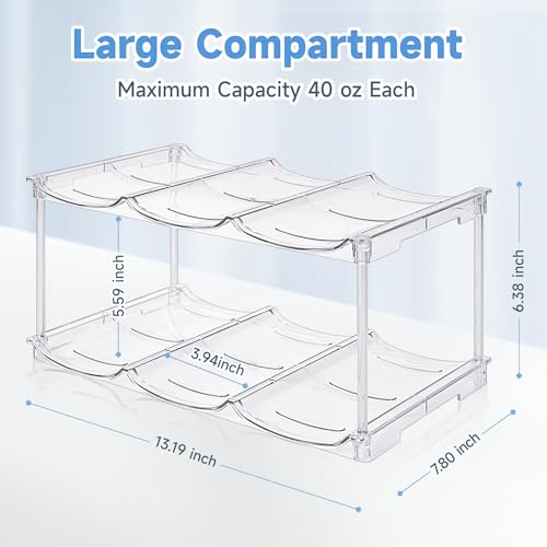 spospo Stackable Water Bottle Organizer for Stanley 40 oz Tumbler | Water Bottle Holder for Cabinet, Pantry Kitchen Organizers and Storage for Stanley Cup Accessories, Tumbler Organizer, 2 Pack