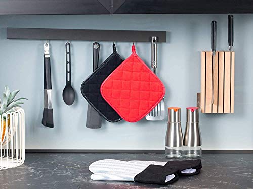 5 Pack Pot Holders for Kitchen Clearance (Black)