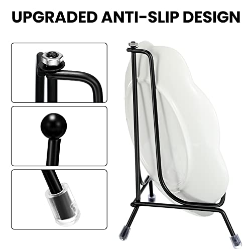18 Pcs Anti Slip Plate Stands for Display, Black Iron Easel Plate Holder Picture Frame Holder Stand for Display Decorative Photo Tabletop Artwork(4, 6, 8 Inch)