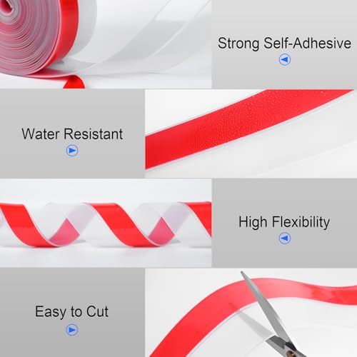 Weather Stripping Silicone Door Seal Strip 2 in x 20 ft Door Draft Stopper Self Adhesive Door Draft Tape, Side & Bottom Gaps Insulation Strip for Glass Shower Door Sliding Door Window, Clear