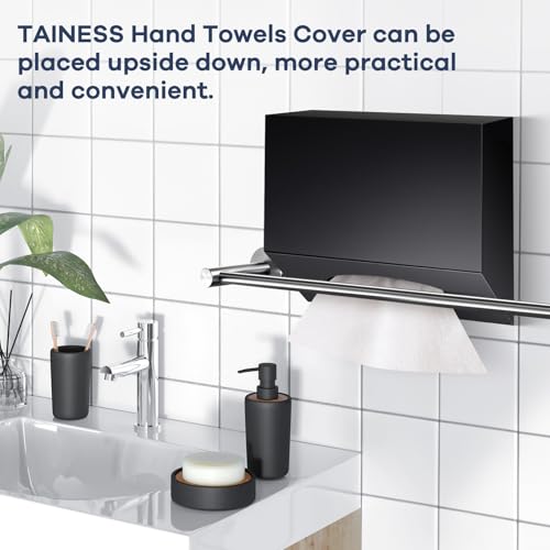 Acrylic Hand Towel Box Cover Holder, Wall-Mounted, Glossy Black | Compatible with Kleenex Disposable Paper Hand Towels | Premium Acrylic | Self Weight |Sturdy | Easy to Refill | Bathroom Use