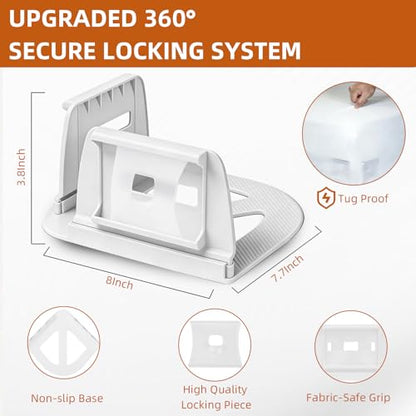 Upgrade Bed Sheet Holders for Corners - 4 Pack One-Time Installation Sheet Locks, Heavy Duty Fitted Sheet Clips to Keep Sheets Tight & Firm, No-Lift Mattress Sheet Grippers, Universal Fit