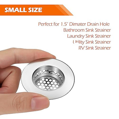 Bathroom Sink Strainer, Bathtub Lavatory Sink Drain Strainer Hair Catcher for Laundry, Mop Pool, Utility, Slop, RV Sink。Fit Hole Size from1.4~1.5",3 Pack(Product SIZE1.3inch)