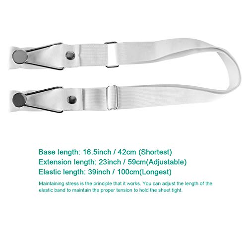 Bed Sheet Holder Straps- Adjustable Fitted Sheet Clips Bed Sheet Fastener Suspenders Elastic Gripper Holder Used for Bed Sheets,Mattress Covers, Sofa Cushion(Set of 4)