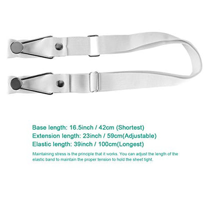 Bed Sheet Holder Straps- Adjustable Fitted Sheet Clips Bed Sheet Fastener Suspenders Elastic Gripper Holder Used for Bed Sheets,Mattress Covers, Sofa Cushion(Set of 4)