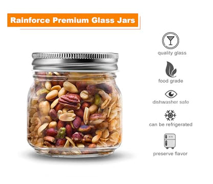 Mason Jars 8 oz 30 Pack Small Glass Caning Jars with Silver Lids