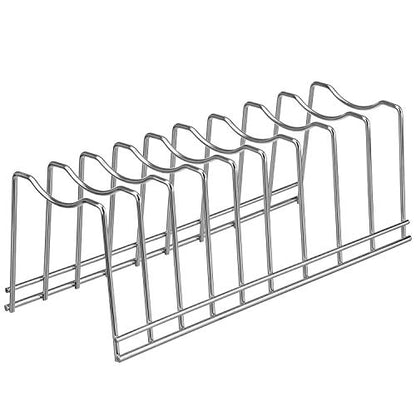 Pot Lid Organizer, Kitchen Pot Lid Rack Holder, Rest Cutting Board, Baking Sheet, Stainless Steel (Silver, 1)