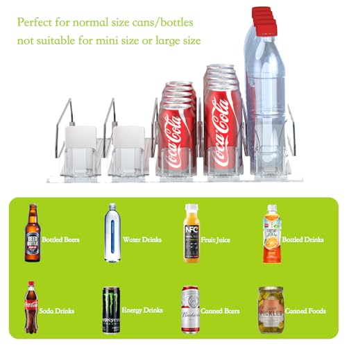 IBORING Drink Organizer for Fridge,Holds up to 25 Cans | Self Pushing Fridge Drink Organizer,Automatic Drink Dispenser for Fridge,Idea for fridge organizers and storage