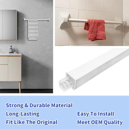 24-Inch Adjustable Towel Bar Replacement Rod Spring End Wall Mount Replacement Towel Bar for Bathroom and Kitchen Towel Storage