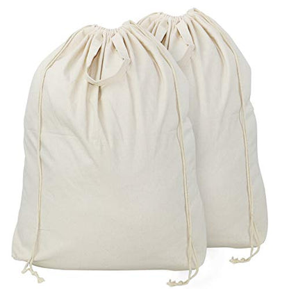 2 Pcs Laundry Basket Hamper Liner Replacement Bags, Laundry Backpack Bags | Cotton canvas Fabric, Carrying Handles & Drawstring Closure, Machine-washable, Laundry hamper removable Bags with straps