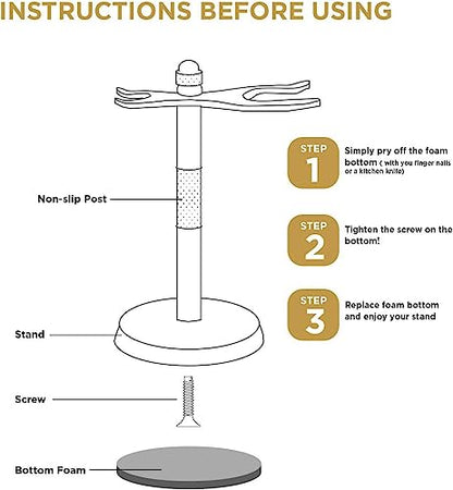 Perfecto Deluxe Chrome Razor and Brush Stand - The Best Safety Razor Stand. This Will Prolong The Life of Your Shaving Brush, metal