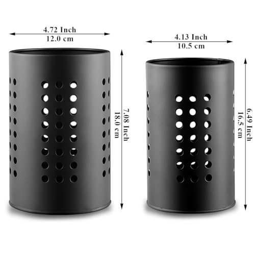 Kitchen Utensils Holder for Counter Top 2 Pieces,... (Black)
