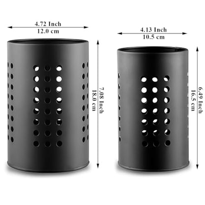 Kitchen Utensils Holder for Counter Top 2 Pieces,... (Black)