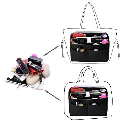ZTUJO Purse Organizer Insert, Felt Bag Organizer with Metal Zipper, Handbag & Tote Shaper, For Speedy Neverfull Tote, 7 Sizes