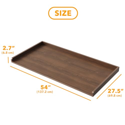 SpaceAid Washer Dryer Countertop, Laundry Wood Shelf Topper with Edge, 54" Width x 27.5" Depth Cover Guard Organizer for Washer and Dryer Laundry Hamper Counter Storage Organization (Brown Wood)