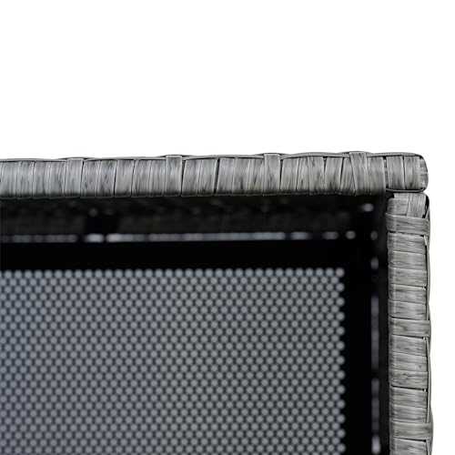 happimess Nino 59.06" Outdoor Faux Wicker Deck and Patio Storage Box, Gray | Modern Minimalist Design, Water-Resistant, Steel Frame, Lockable Lid, Soft-Close Gas Spring, Cushion and Tool Organizer