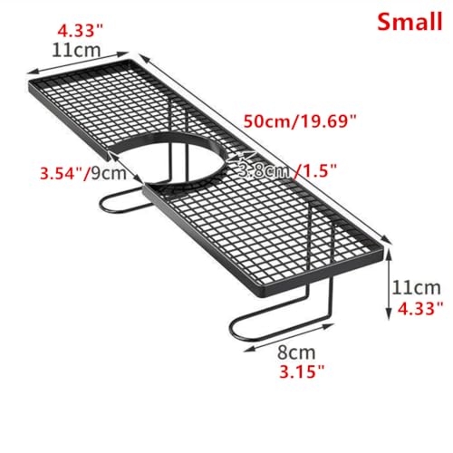 Sink Organizer Rack,No-Drill Freestanding Carbon Steel Faucet Storage Shelf, Washbasin Shelf, Tool-Free Organizer, Space-Saving Bathroom Countertop Organizer, Easy Drainage New (Black)