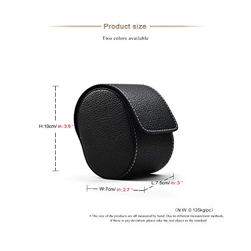 Oirlv Luxury Leather Watch Storage Box Travel Single Watch Case Jewelry Gift Box for Christmas Anniversary Birthday(Black)
