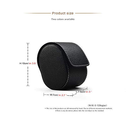 Oirlv Luxury Leather Watch Storage Box Travel Single Watch Case Jewelry Gift Box for Christmas Anniversary Birthday(Black)