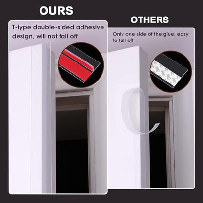 T-Shaped Silicone Door Weather Stripping, Clear, 1.38" W x 20 ft | T-shaped design helps the seal stay in place on door frames while reducing drafts, energy loss, and outside noise