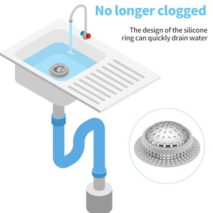 Aluvor Bathtub Drain Hair Catcher Shower Drain Cover Sink Drain Protector | Bathroom Sink & Bathtub Drain Strainer for Pop-Up & Regular Drains, grey