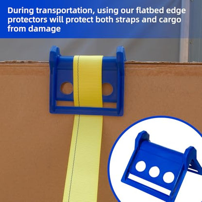 24pcs Flatbed Cargo Edge Corner Protectors Strap Corner Protectors Fit for 4'' Winch Ratchet Straps To Protect Cargo and Straps