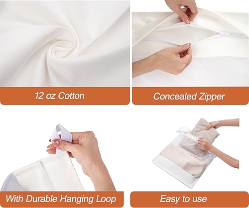 Cotton Mesh Laundry Bags, Set of 4, XXL, XL, L, M, with Hidden Zipper | Mesh Laundry Bags for Delicates, Dye-Free Natural Wash Bags for Lingerie & Sensitive Fabrics